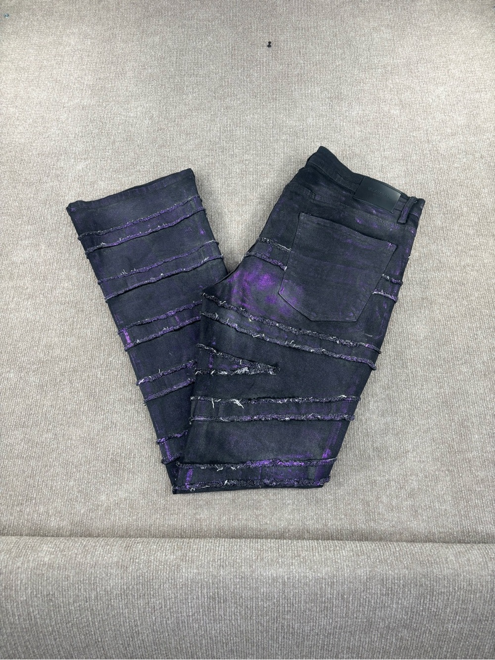 NWT Valabasas Jeans Mens 38x36 Stacked Lace Flare Stretch Distressed Street Wear